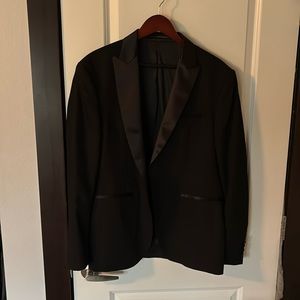 Zara black blazer with satin trim
